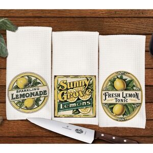Lovely‎ Lemon kitchen Decor hand towels: Set of 3 towels